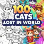 100 Cats Lost in World Find & Color